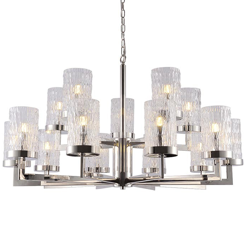 Люстра Estebe Glass Nickel Chandelier 14 Прозрачный Никель в Казани | Loft Concept 