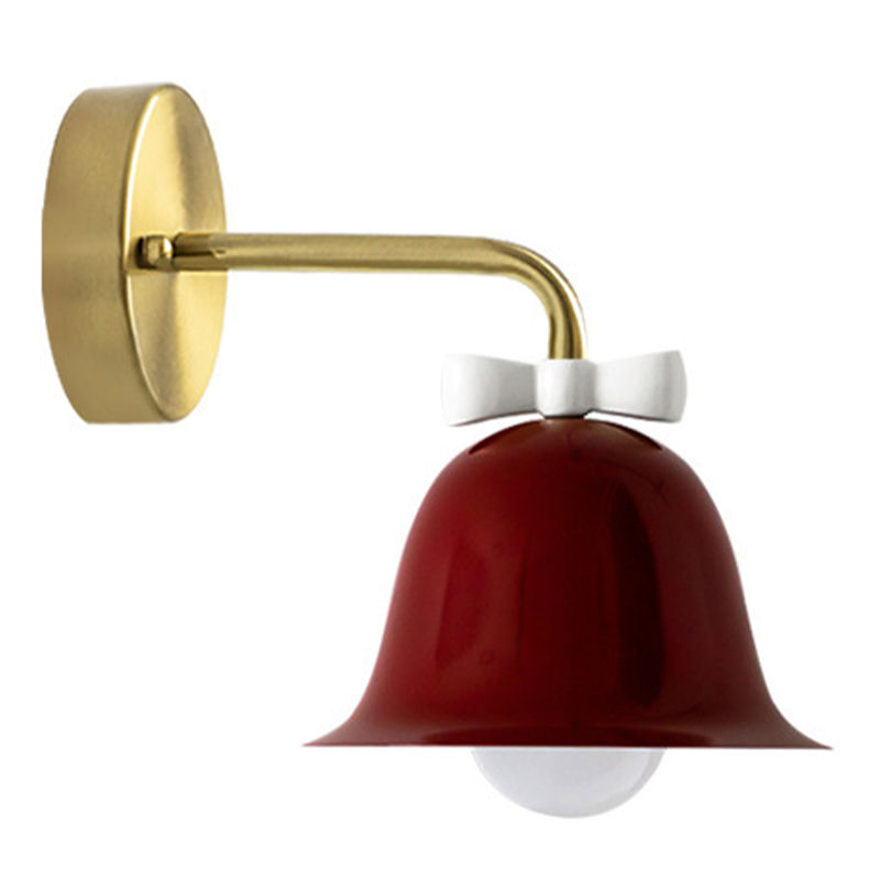 Бра Колокольчик Bell with Bow Red Wall Lamp Красный Красный Белый Золотой в Казани | Loft Concept 