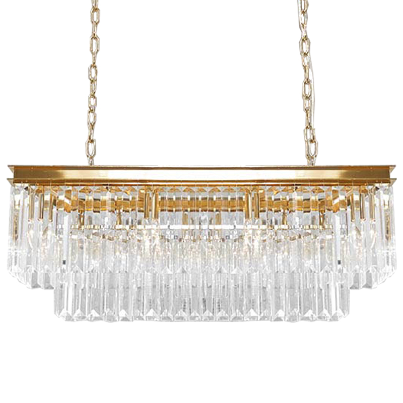 Люстра RH Odeon Chandelier Two Gold 90 Прозрачное Стекло Золотой в Казани | Loft Concept 