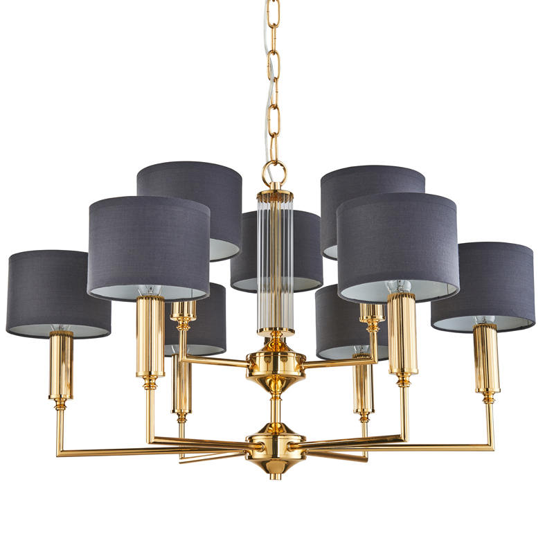 Люстра Laurent Chandelier grey 71 Глянцевое золото Серый Прозрачный в Казани | Loft Concept 