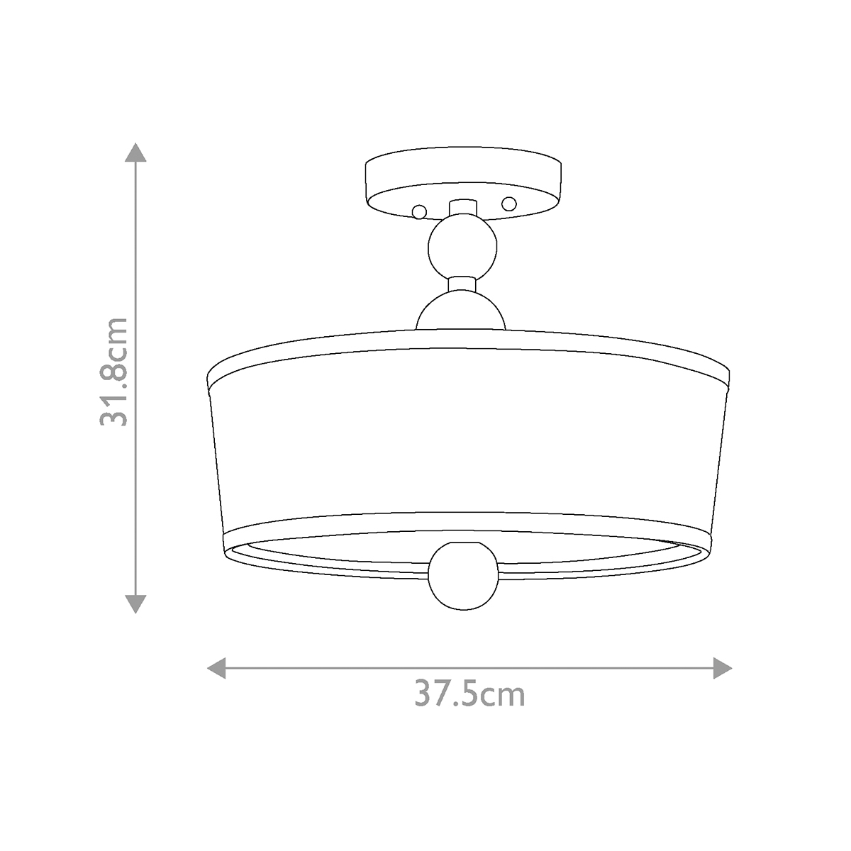 Потолочный светильник с белым цилиндрическим плафоном и шарообразными деталями Hinkley в Казани