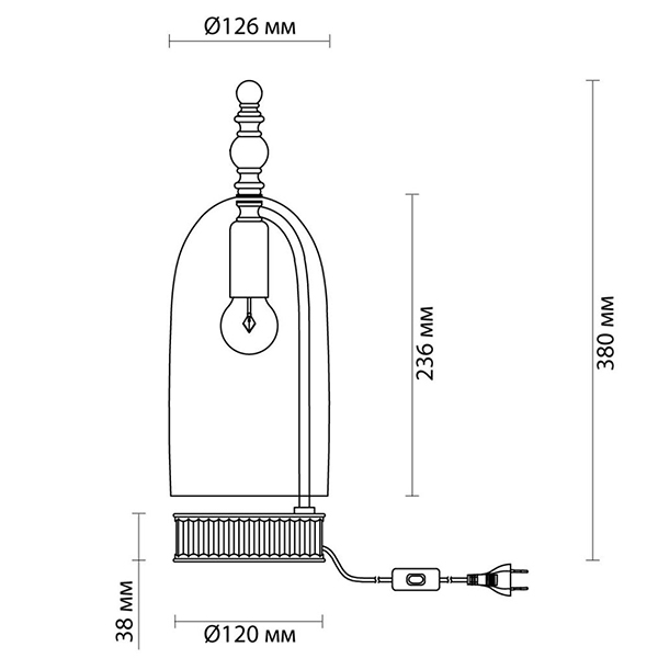 Настольная лампа Glass Dome Bronze в Казани