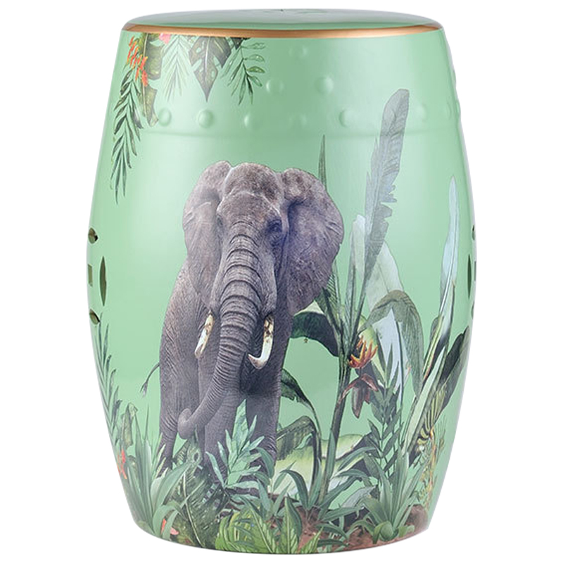 Керамический табурет Elephant Tropical Animal Ceramic Stool Green Прозрачный зеленый Серый Зеленый в Казани | Loft Concept 