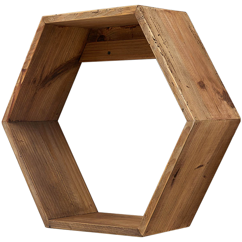 Деревянная полка в виде шестиугольника Wood Honeycomb Shelf Коричневый Деревянная полка в виде шестиугольника Wood Honeycomb Shelf Коричневый в Казани | Loft Concept