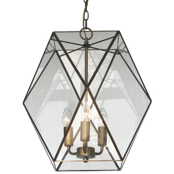 Подвесной светильник Rombius Pendant large III clear glass Латунь Античная полированная в Казани | Loft Concept 