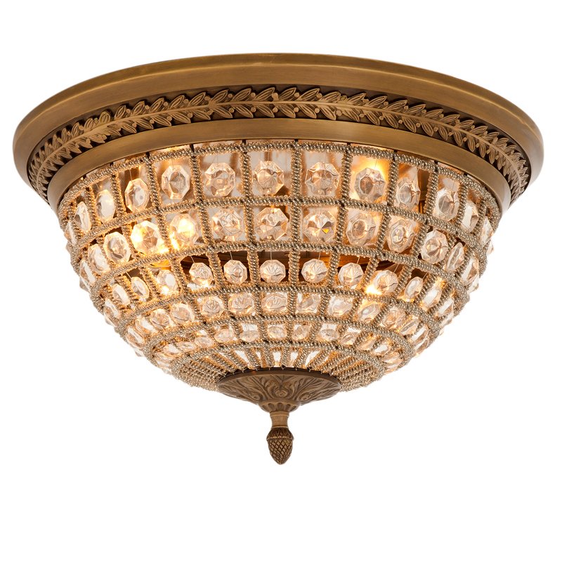 Потолочный светильник Ceiling Lamp Kasbah Antique Brass Латунь Античная полированная Прозрачное Стекло в Казани | Loft Concept 