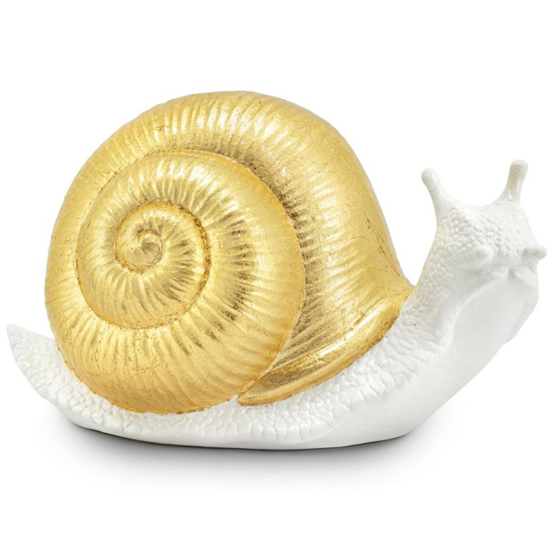 Статуэтка Abhika Snail Bisc. Goldleaf Белый Золотой в Казани | Loft Concept 