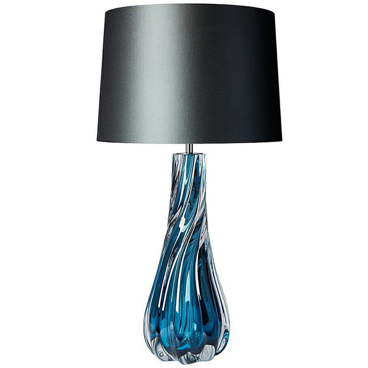 Настольная лампа Naiad Velvet Blue Table Lamp Черный Синий в Казани | Loft Concept 