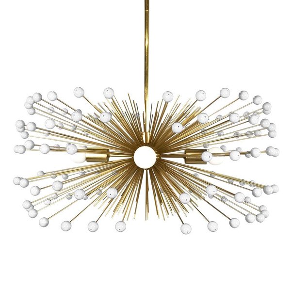 White Beaded Urchin Chandelier Sputnik  Золотой Белый в Казани | Loft Concept 