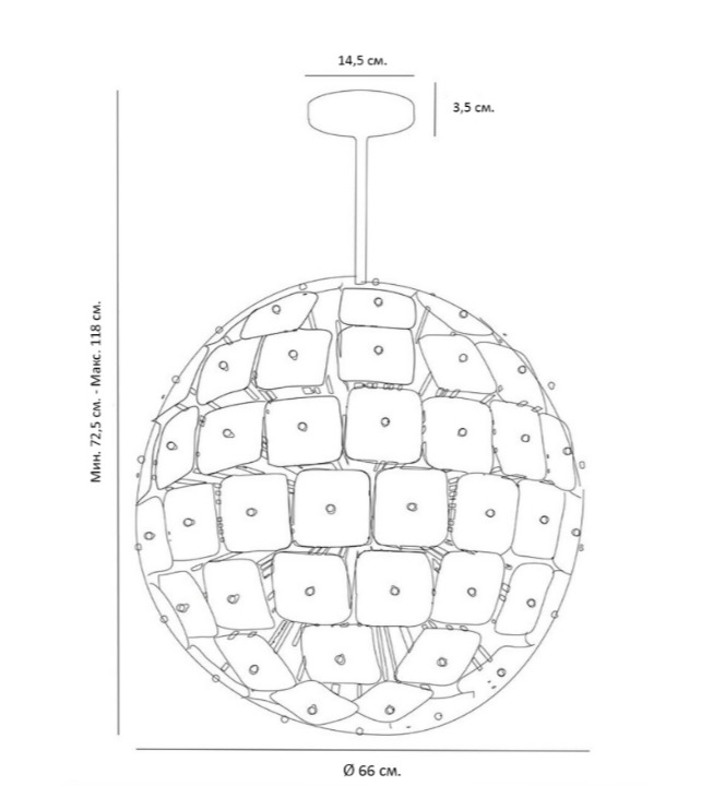 Люстра Sputnik Square Matt Chandelier в Казани