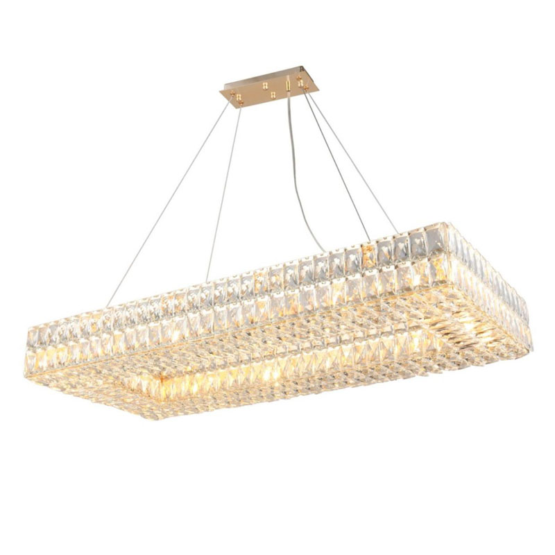 Люстра Crystal Regena Gold Rectangle Chandelier 100 Прозрачный Золотой в Казани | Loft Concept 