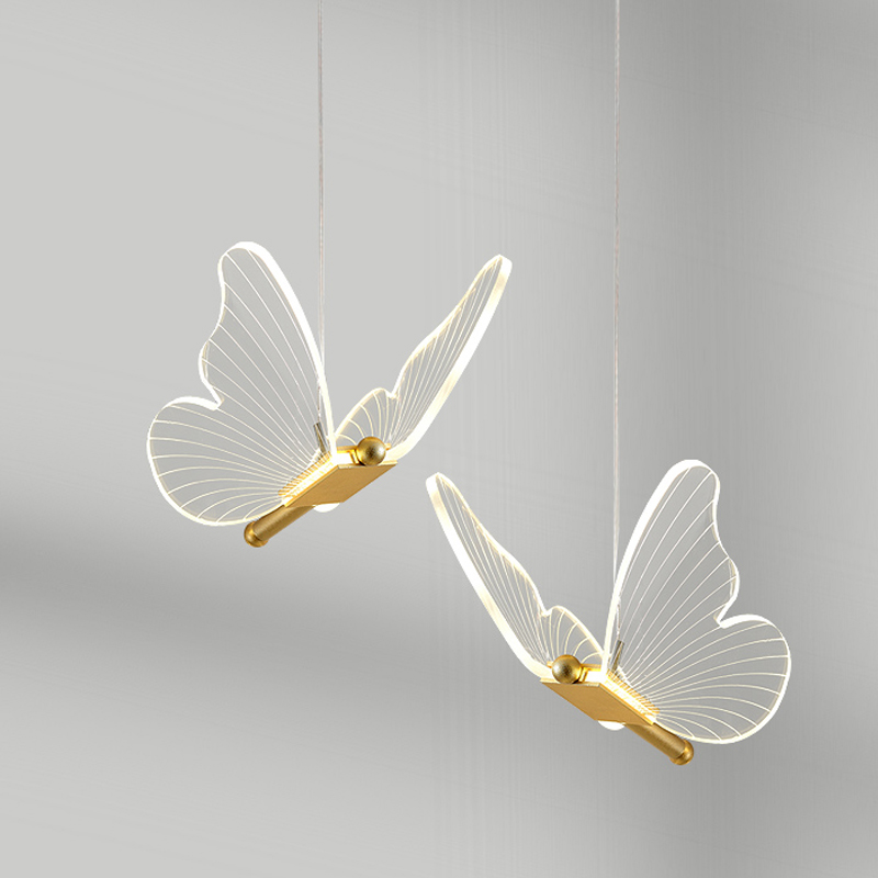 Butterfly Double Pendant Lamp D Прозрачный Латунь в Казани | Loft Concept 