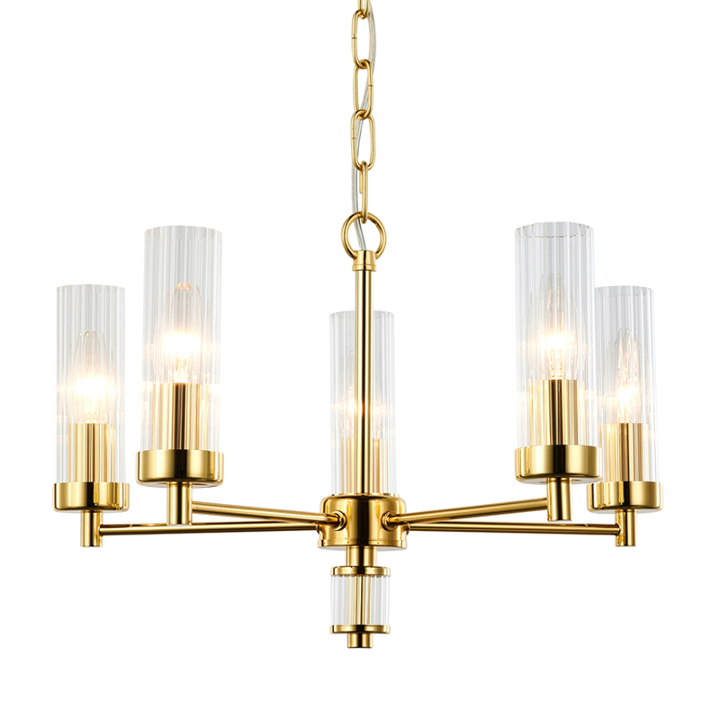 Люстра Jeanette Chandelier Gold 46 Глянцевое золото Прозрачный в Казани | Loft Concept 