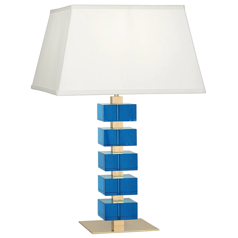 Настольная лампа Monaco Table Lamp Синий Латунь Белый в Казани | Loft Concept 