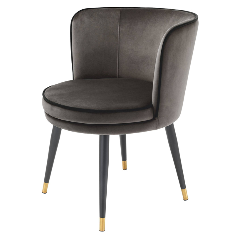 Стул Eichholtz Dining Chair Grenada grey Серый Черный Латунь в Казани | Loft Concept 