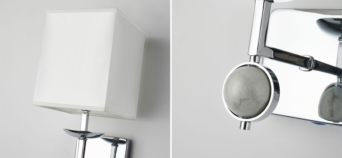 Бра с белым плафоном и декором под мрамор QUATRO - фото