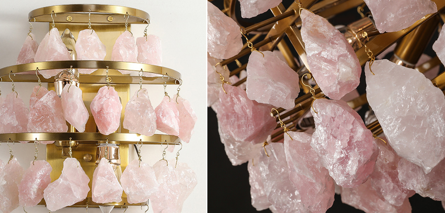 Hardis Pink stone Wall Lamp - фото