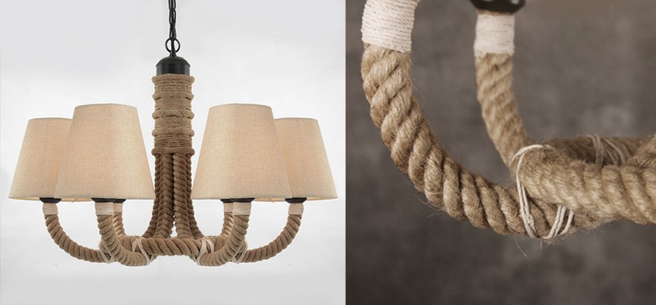Люстра Rattan Chandelier Loft Rope Light Люстра Rattan Chandelier Loft Rope Light - Loft-Concept в Казани