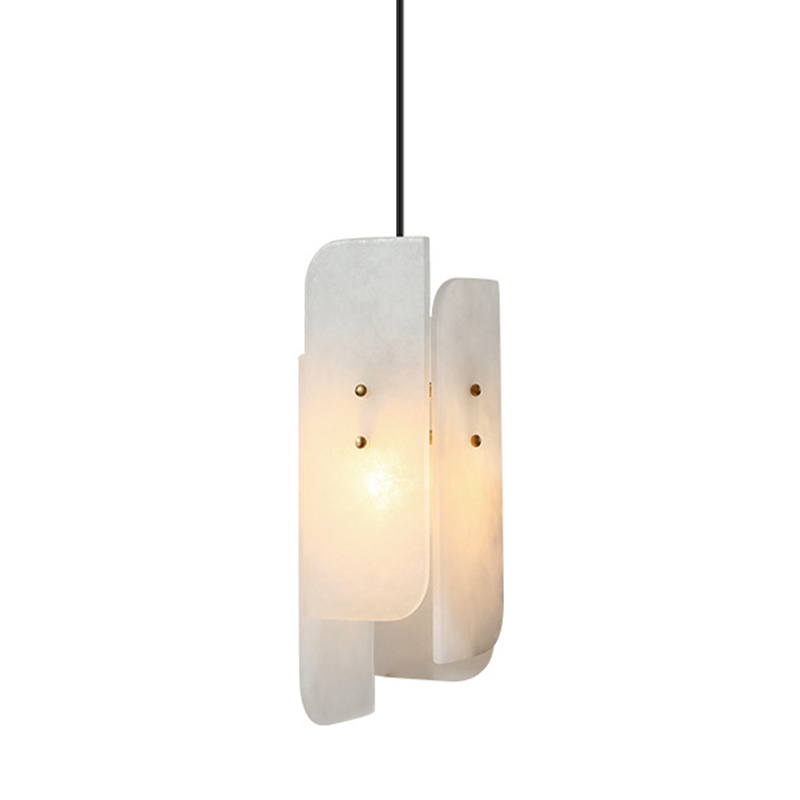 Подвесной светильник Ancel Hanging Light Белый Мрамор Bianco Глянцевое золото в Казани | Loft Concept 