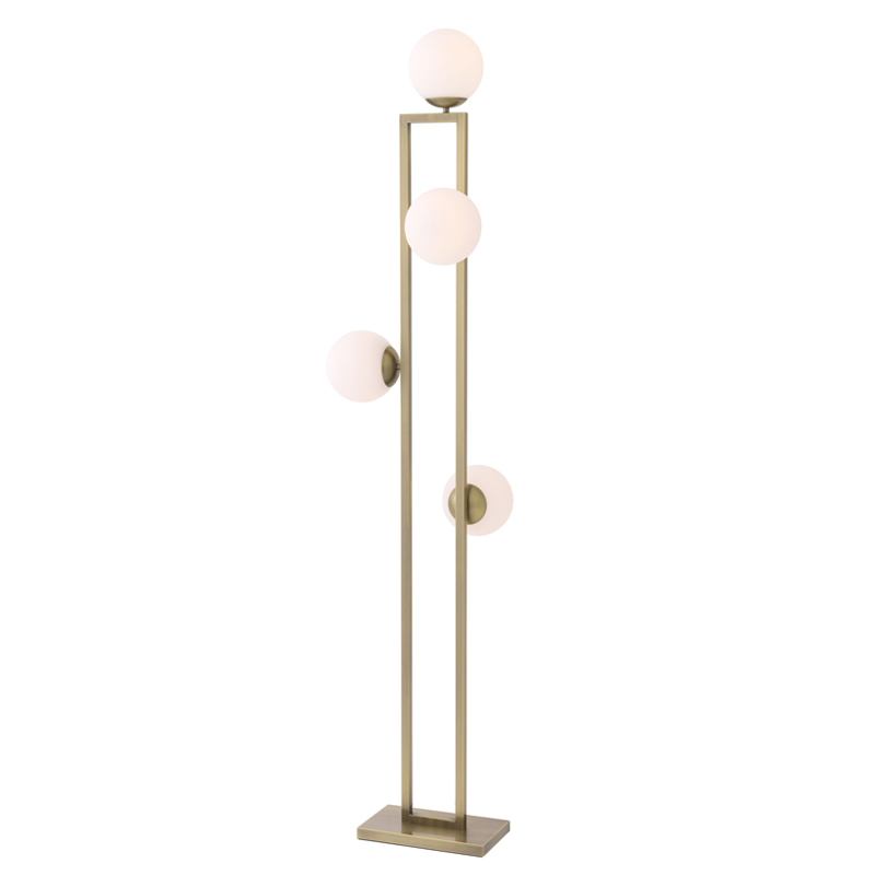 Торшер Eichholtz Floor Lamp Pascal brass Латунь Белый в Казани | Loft Concept 