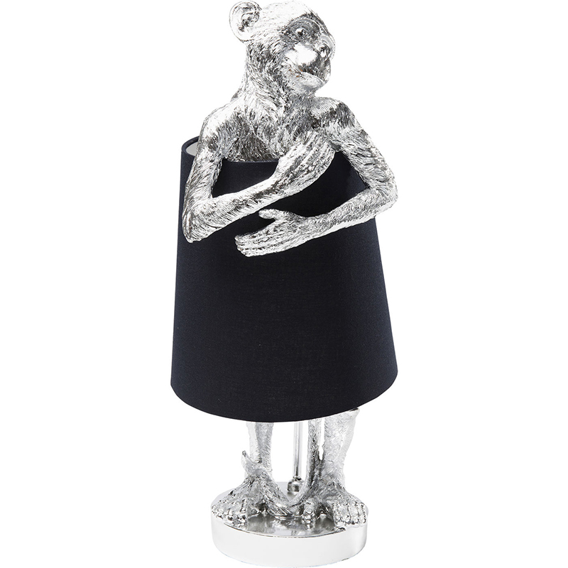 Настольная лампа Silver Monkey Hugging Lampshade Серебряный Черный в Казани | Loft Concept 