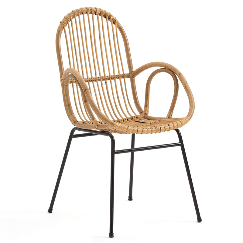 Стул Lucca Wicker Chair Бежевый Черный в Казани | Loft Concept 