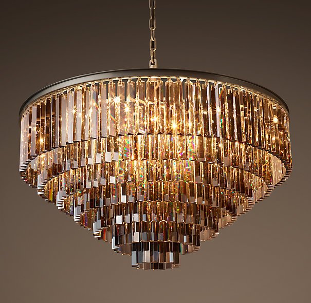 Люстра RH 1920s Odeon Smoke Glass Fringe Chandelier -80, 100 Черный в Казани | Loft Concept 