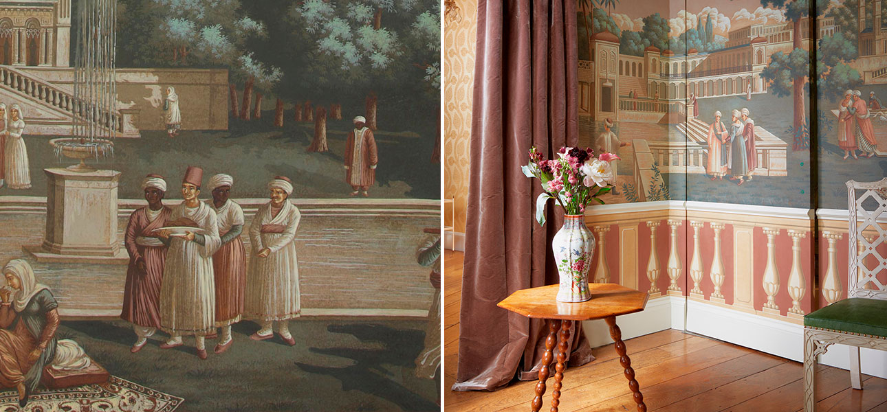 Обои ручная роспись Rives du Bosphore Special Colourway on antique scenic Xuan paper - фото