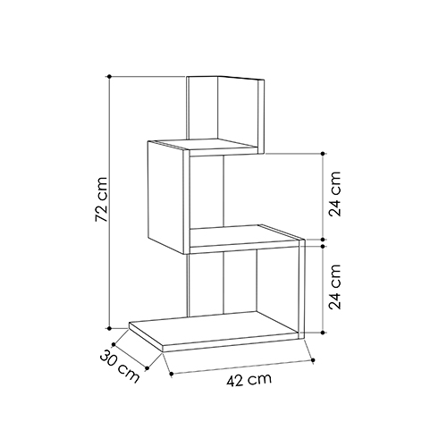 Стол приставной трехъярусный белого цвета ROSIE SIDE TABLE WHITE OAK в Казани