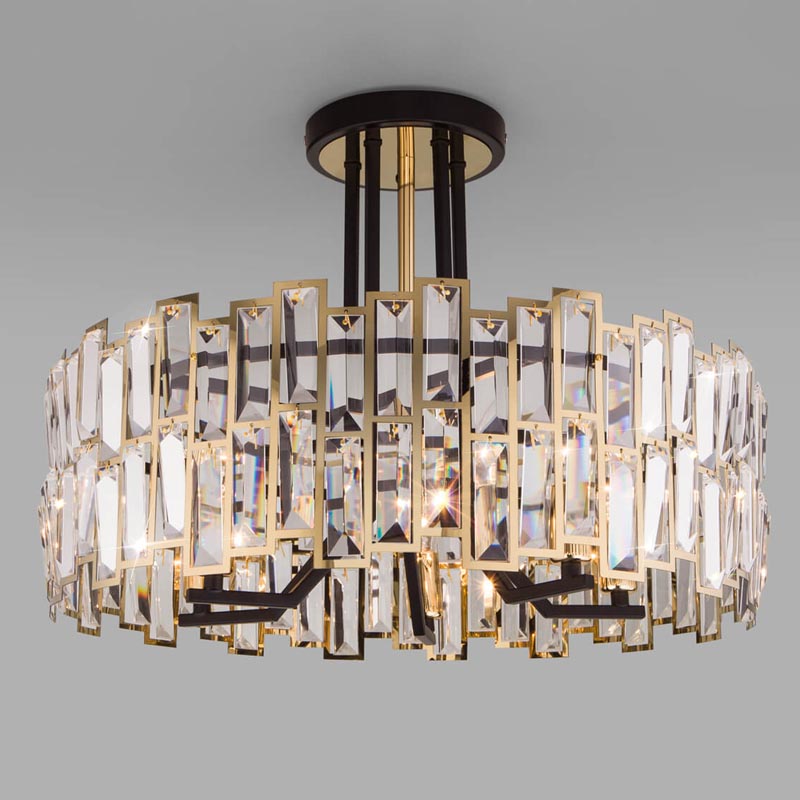 Потолочная люстра Darkness Chandelier gold 53 Черный Прозрачный (Transparent) Золотой в Казани | Loft Concept 