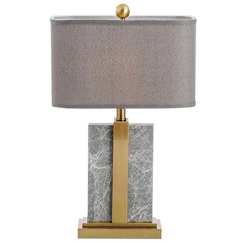 Настольная лампа Marble Brass Grey Table Lamp Серый Латунь в Казани | Loft Concept 