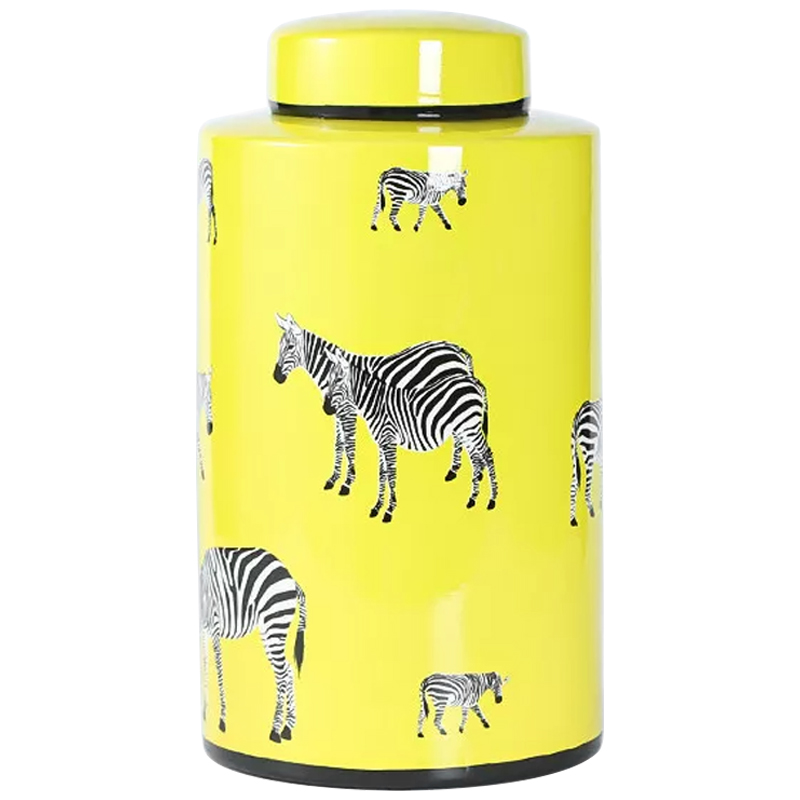 Ваза Yellow Vase Zebra Желтый Белый Черный в Казани | Loft Concept 