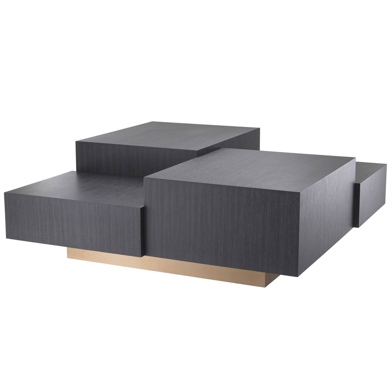 Кофейный стол Eichholtz Coffee Table Nerone Дерево Темно-Серый Матовая латунь в Казани | Loft Concept 