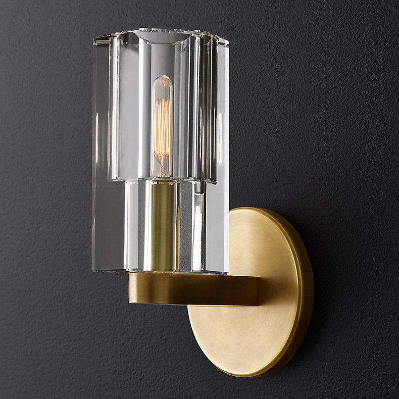 Бра Restoration Hardware Arcachon Single Sconce Прозрачное Стекло Латунь в Казани | Loft Concept 