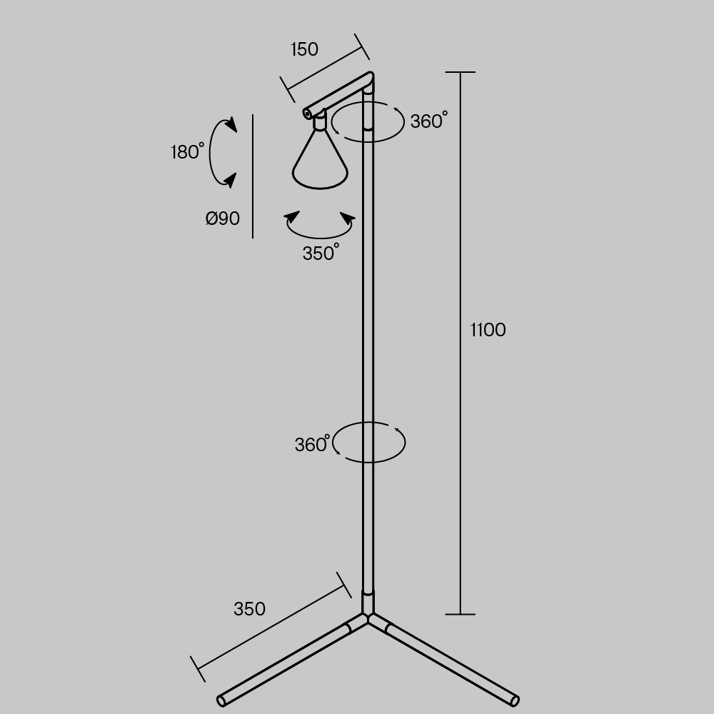 Напольный торшер светодионый Stripe 3000К 20Вт в Казани