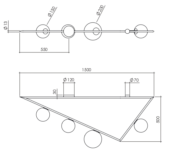 Потолочный светильник Atelier Areti Girlande Ceiling Triangle в Казани