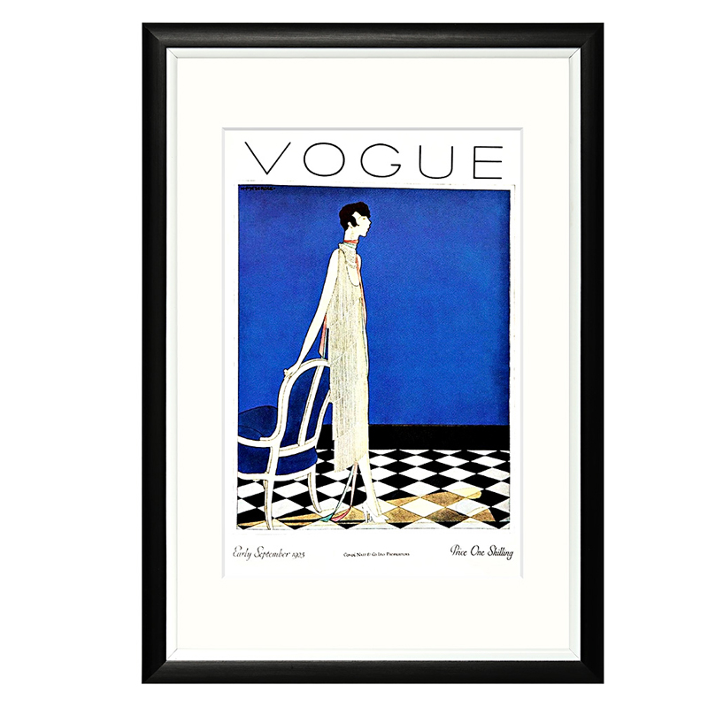 Постер Vogue September 1925 Синий Черный Белый в Казани | Loft Concept 