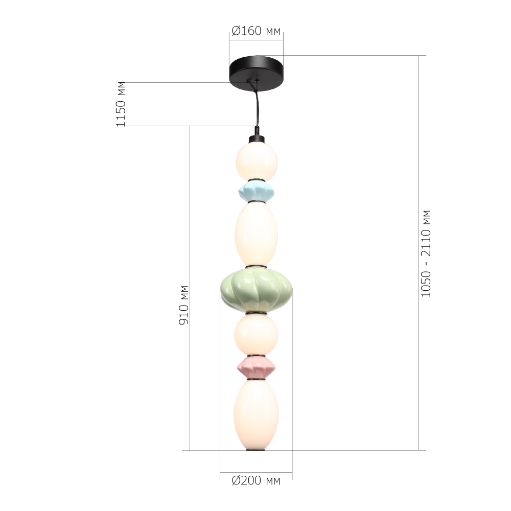 Подвесной светильник фигурный с керамическими элементами 32W LED Fragrant Light в Казани