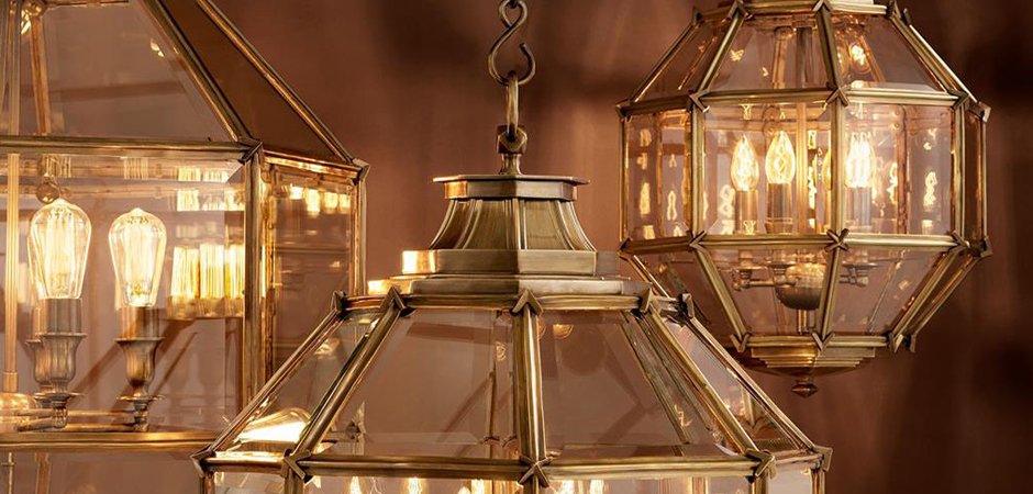 Люстра Lantern Owen Brass M - Loft-Concept в Казани