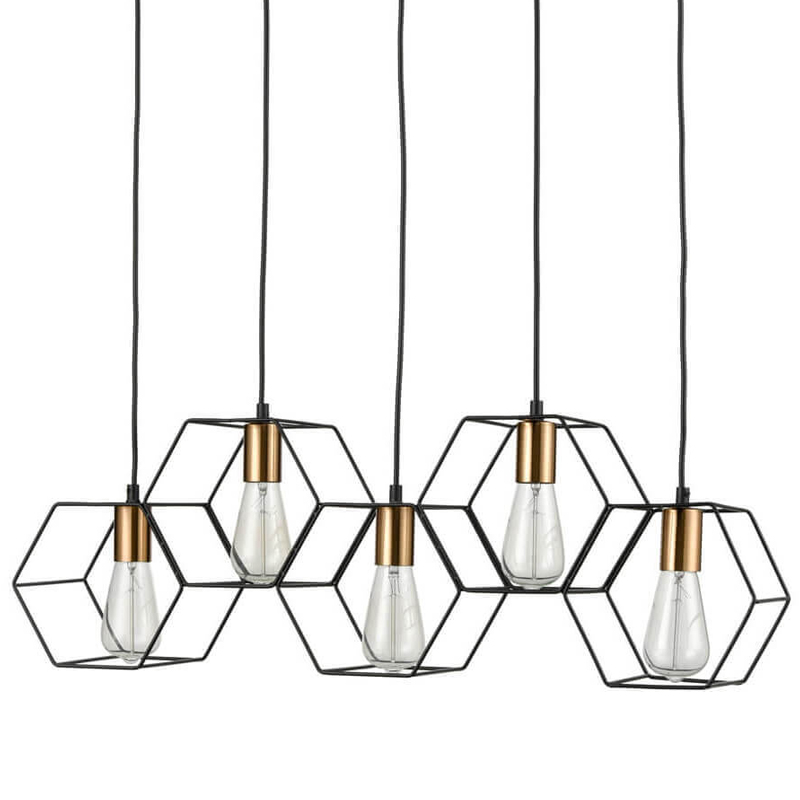 Люстра Loft Wire Cage Pendant 5 Черный в Казани | Loft Concept 