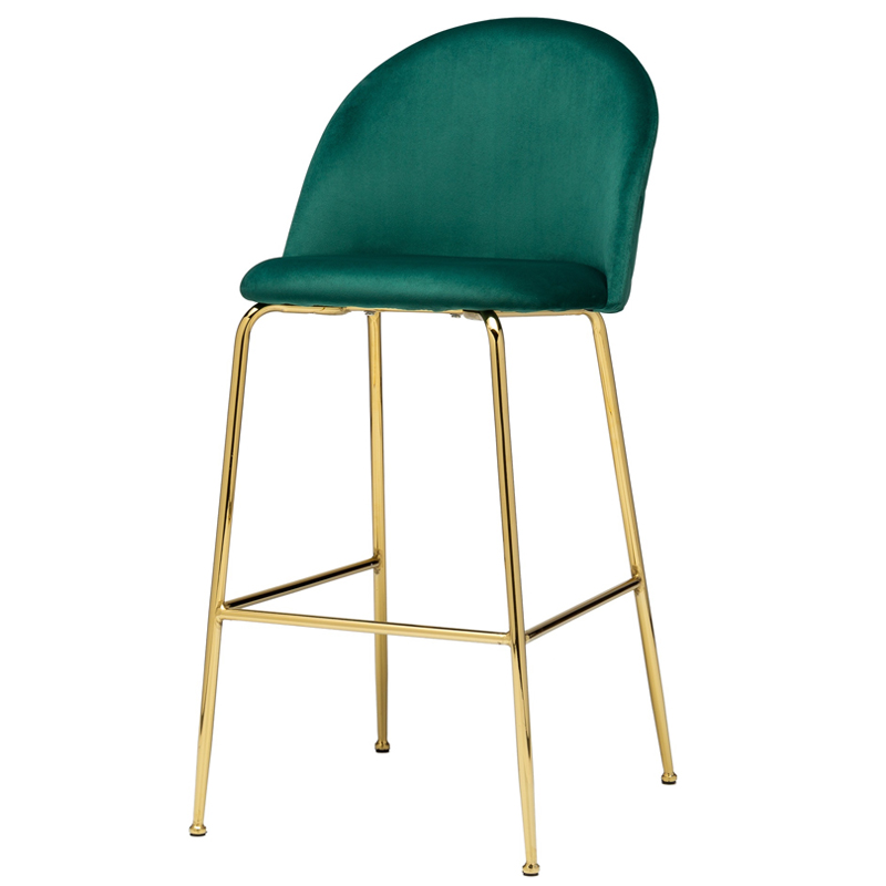 Барный стул Vendramin Bar Stool green Зеленый Глянцевое золото в Казани | Loft Concept 