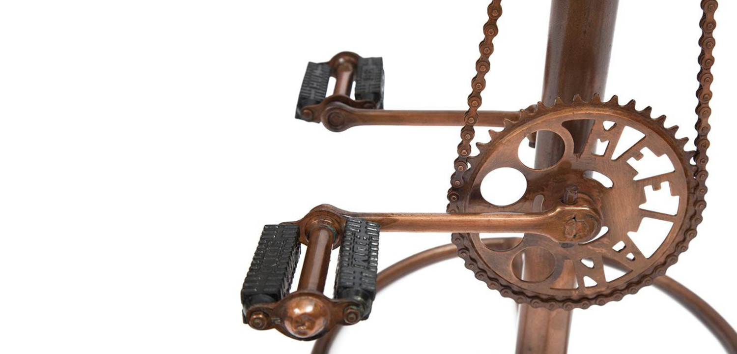 Стул с педалями от велосипеда со спинкой Buffalo Leather Industrial Chair - фото №1