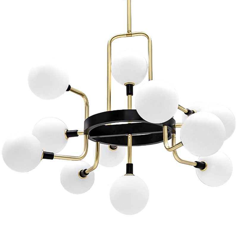 Люстра TECH Lighting Viaggio Chandelier 12 Черный Белый Глянцевое золото в Казани | Loft Concept 