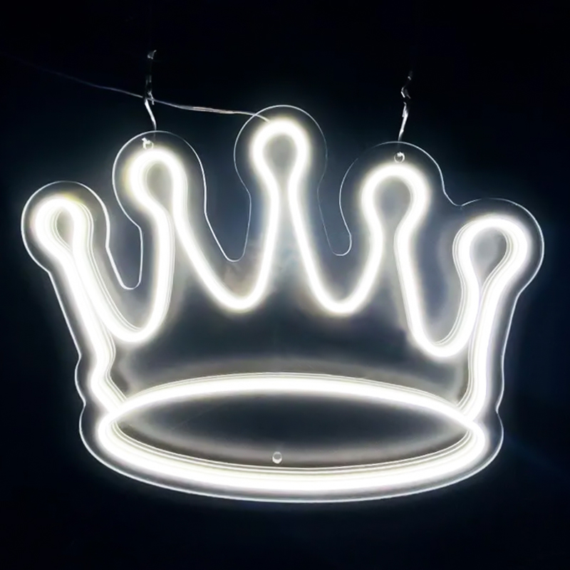 Неоновая настенная лампа Crown Neon Wall Lamp Белый Прозрачный в Казани | Loft Concept 