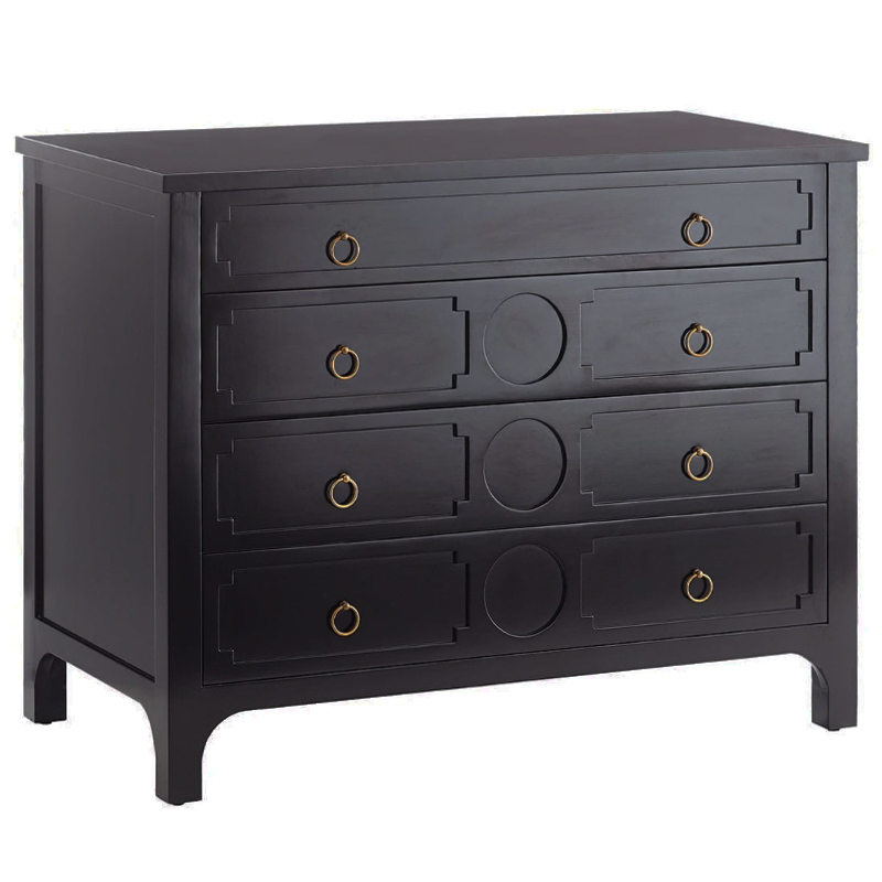 Комод с 4-мя ящиками Lawrence chest of drawers Black Черный Черный в Казани | Loft Concept 