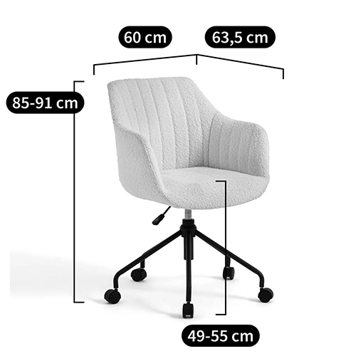 Вращающееся кресло с обивкой букле Boucle Office Chair в Казани