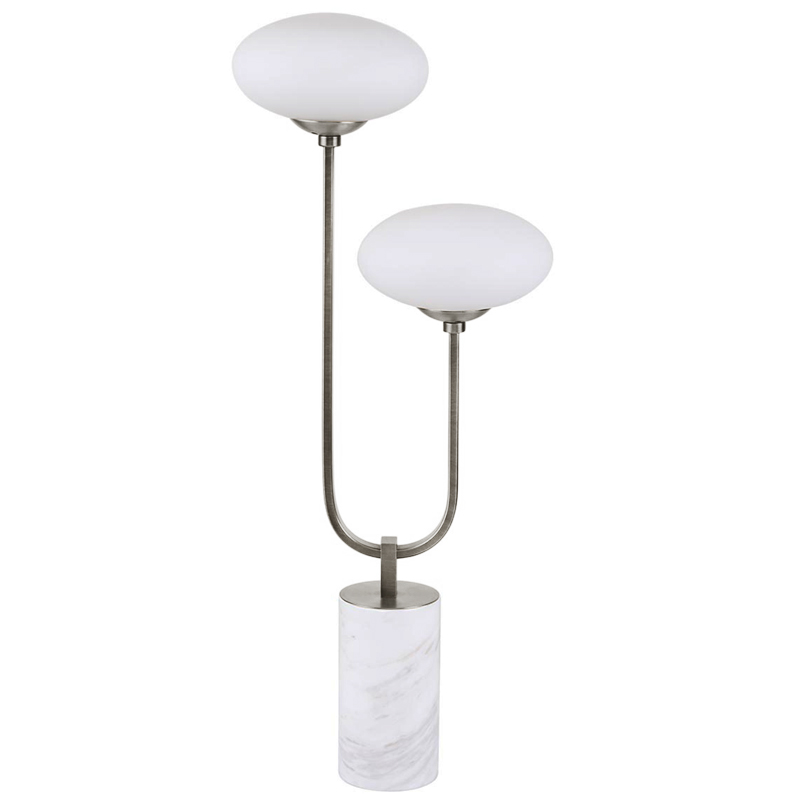 Oval Balls Mushrooms Table Lamp Silver Серебряный Прозрачный белый в Казани | Loft Concept 