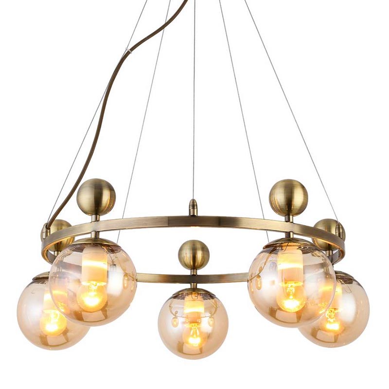 Люстра Demian Bronze Chandelier Бронза Янтарный в Казани | Loft Concept 