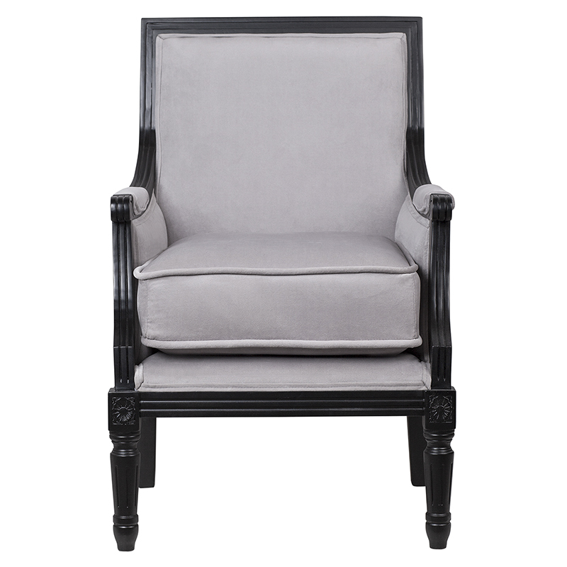 Кресло Harry Armchair black and grey velour Серый Черный в Казани | Loft Concept 