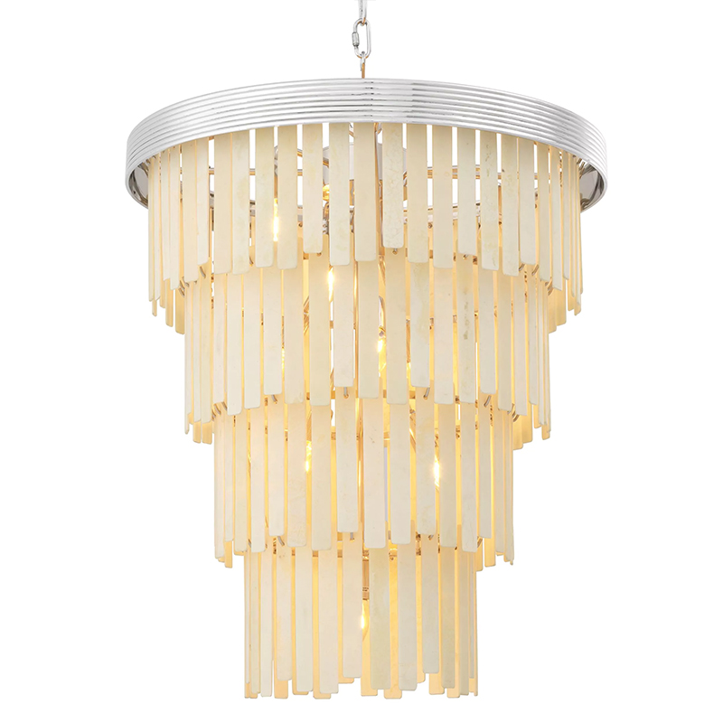 Люстра Eichholtz Chandelier Arizona L Nickel Никель ivory ( слоновая кость ) в Казани | Loft Concept 